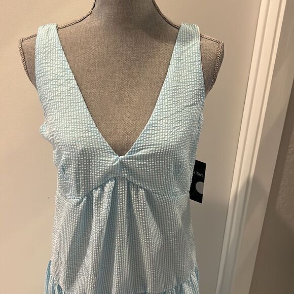 Maison Tara Baby Blue Gingham Dress - Picture 2 of 7